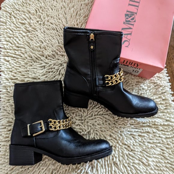 NIB Sam & Libby black Liam style ankle boots   SZ 10 - Picture 11 of 15